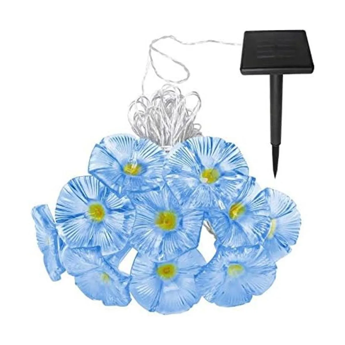 Ibdone Guirnalda de luces LED solares de 10 luces LED