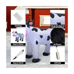 TRMESIA Navidad inflable 6FT vaca LED luces interior patio_4
