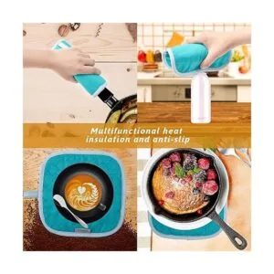 Juego de 4 guantes de horno y soportes para ollas guantes_4