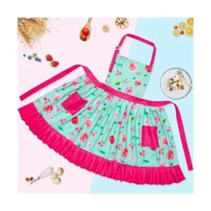 MHJY Conjunto de sombrero de delantal para niñas_3