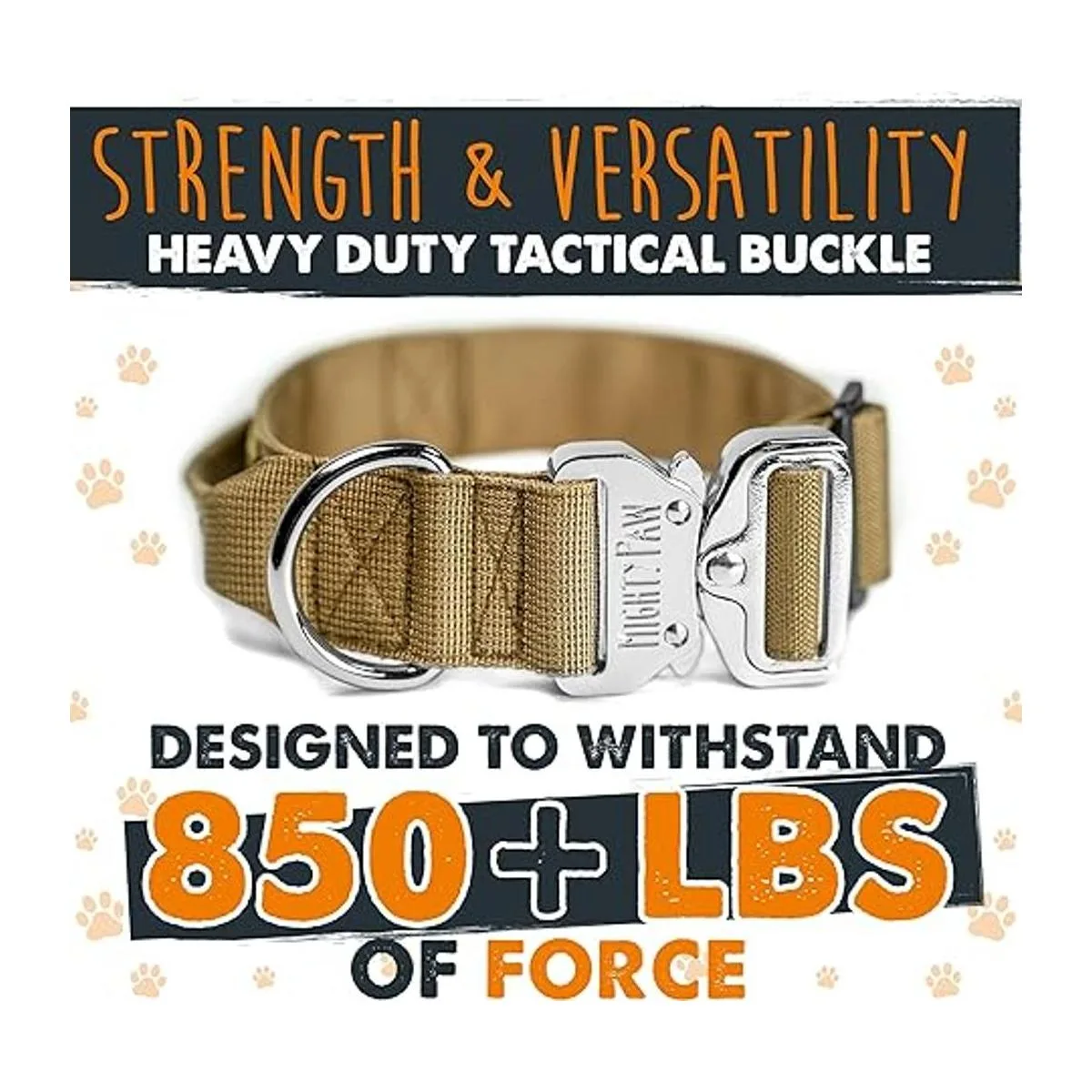 Mighty Paw Collar táctico para perro collar K9 ajustable_4