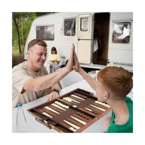 Sun Flair Backgammon Juego de cuero sintético de 15_2