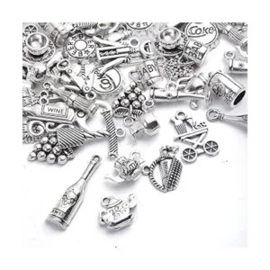 56pcs tibetano plata colgantes botella de vino abridor uva