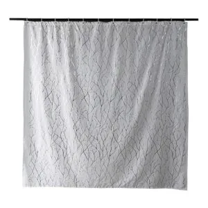 Juego de cortinas de ducha de rama color plateado