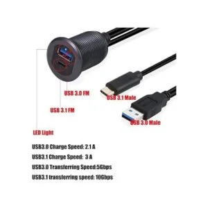 Kework Metal Shell USB 3.0 puerto y USB tipo C puerto de_4