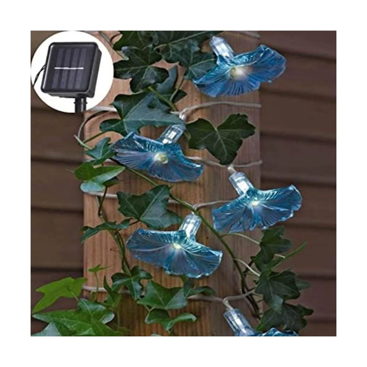 Ibdone Guirnalda de luces LED solares de 10 luces LED