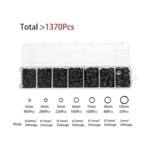 1370 piezas surtidas de 7 tamaños 0.118 in 0.394 in