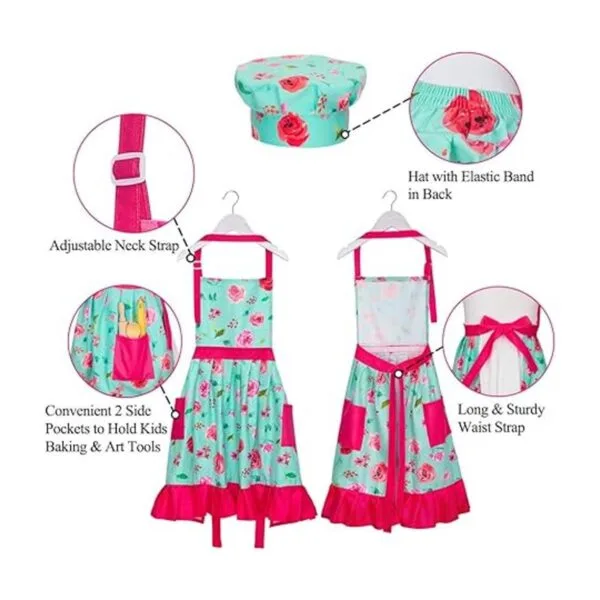 MHJY Conjunto de sombrero de delantal para niñas_2