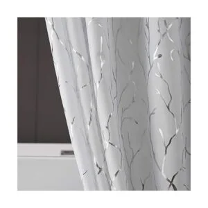 Juego de cortinas de ducha de rama color plateado