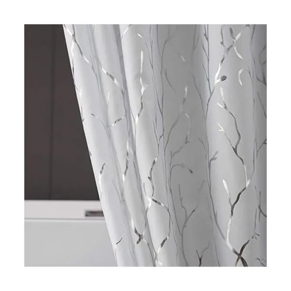 Juego de cortinas de ducha de rama color plateado