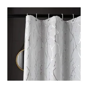 Juego de cortinas de ducha de rama color plateado