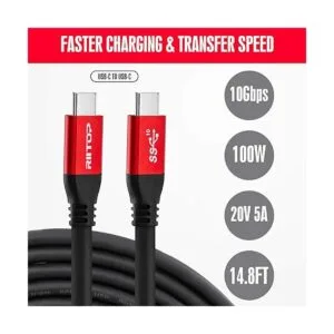 Cable USB C a C 4.5m14.8ft RIITOP USB 3.1 tipo C Gen