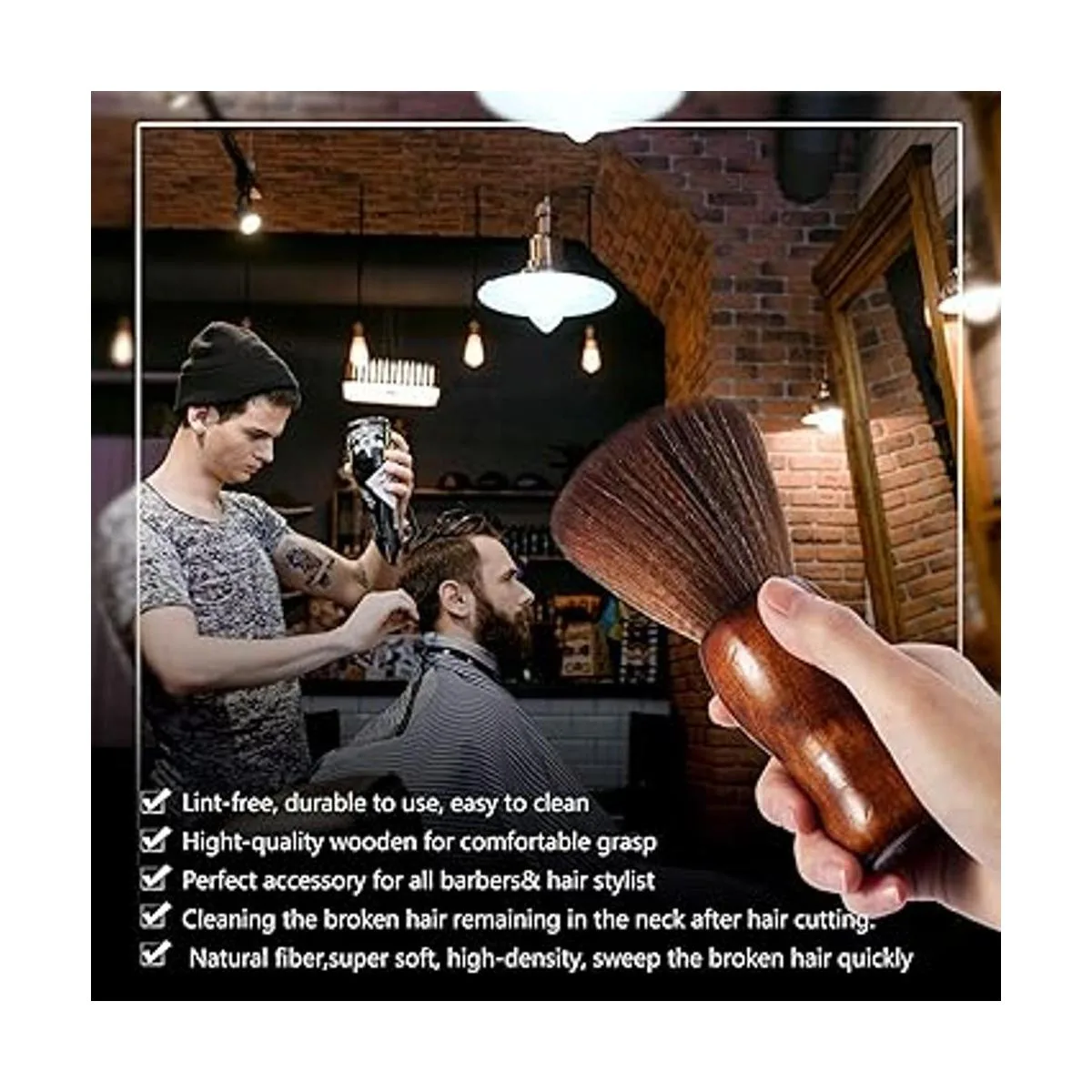 3 piezas Peluquería cuello plumero cepillo de pelo Clipper_5