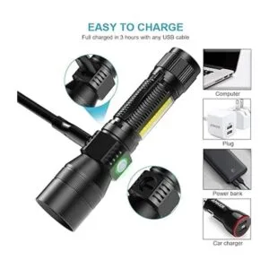 Linterna UV negra linterna negra recargable por USB con_5