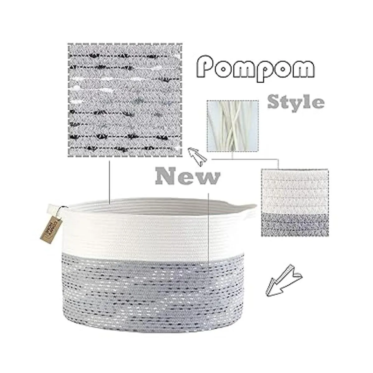 COMFYHOMI 2 cestas grandes de cuerda de algodón canasta_4