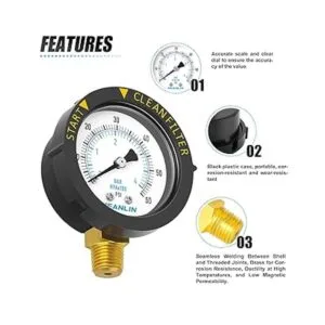 MEANLIN MEASURE Marco de plástico de 0 60 Psi de 14_3