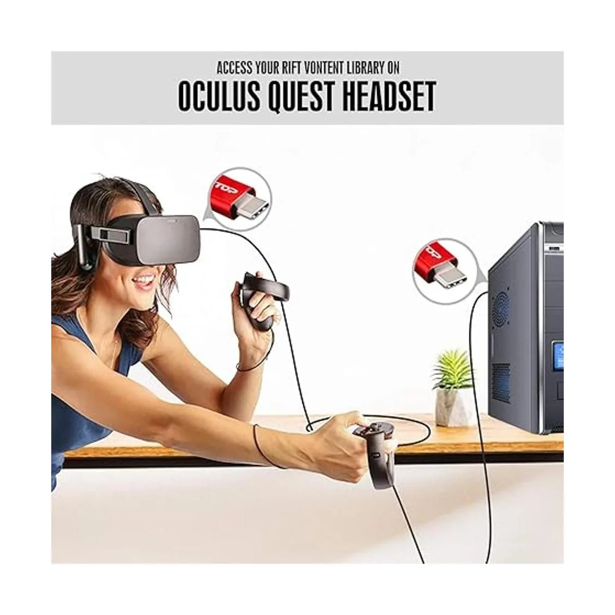 Cable USB C a C 4.5m14.8ft RIITOP USB 3.1 tipo C Gen