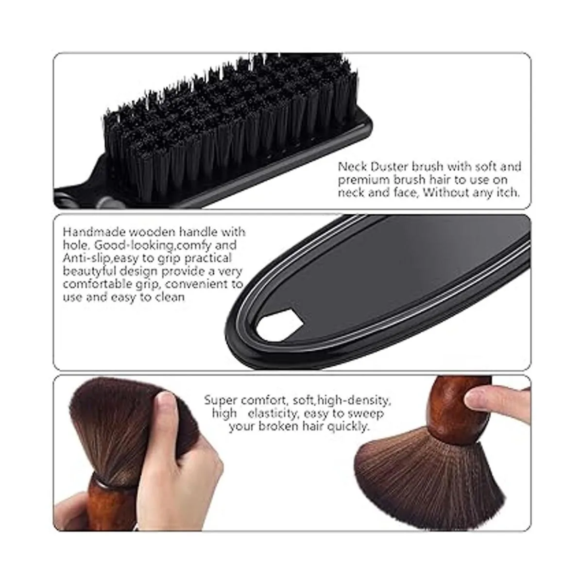 3 piezas Peluquería cuello plumero cepillo de pelo Clipper_6