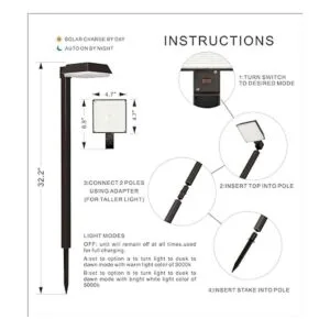 Bobcat Lighting Luces de energía solar para sendero súper_2