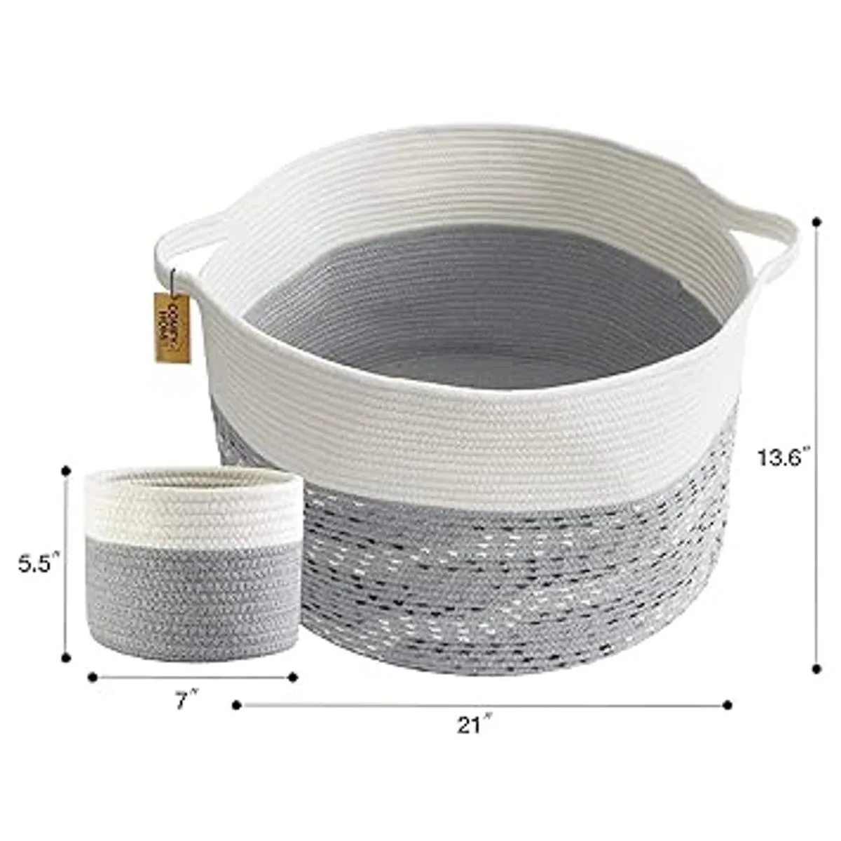 COMFYHOMI 2 cestas grandes de cuerda de algodón canasta_2