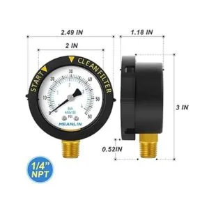 MEANLIN MEASURE Marco de plástico de 0 60 Psi de 14_2
