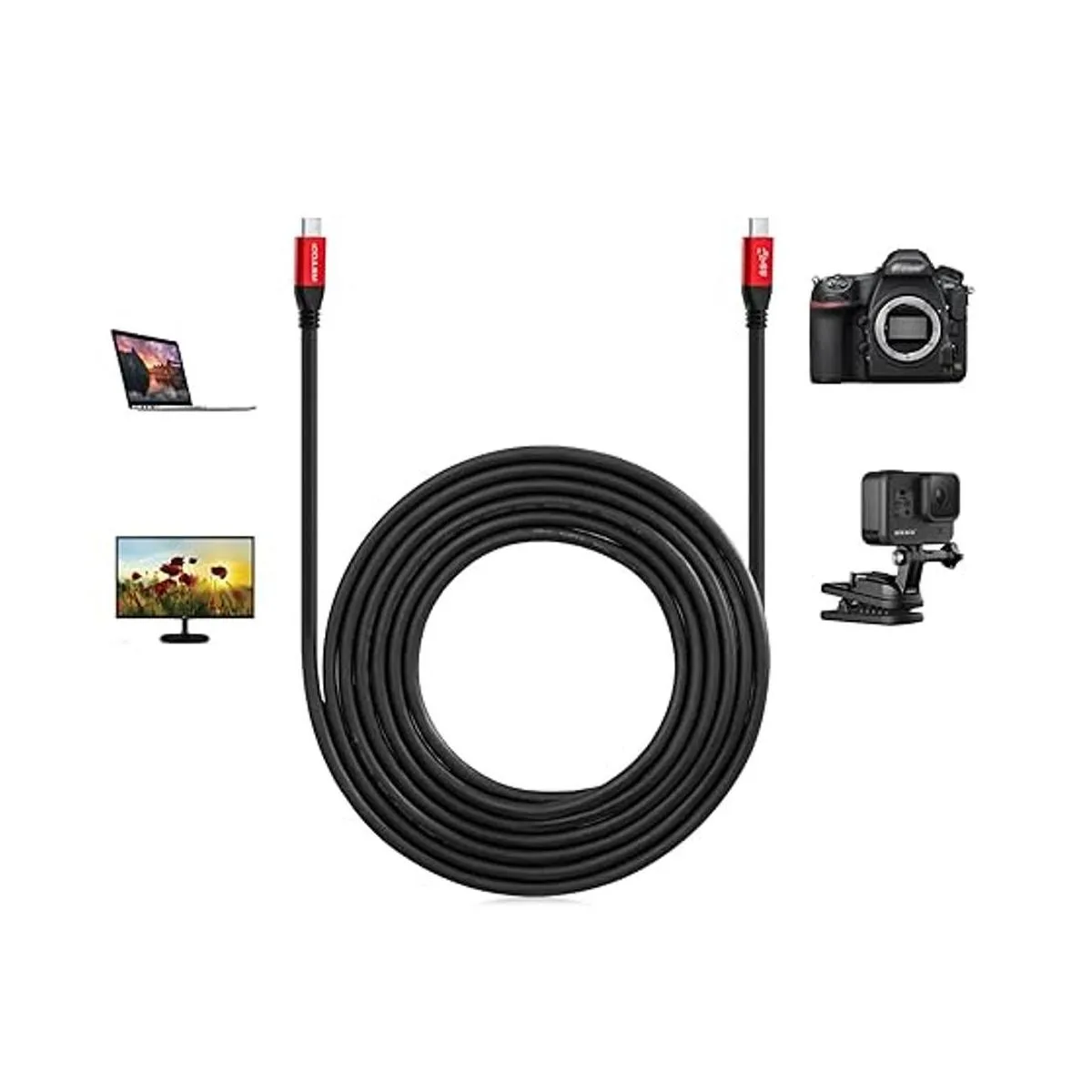 Cable USB C a C 4.5m14.8ft RIITOP USB 3.1 tipo C Gen