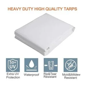 Thanaddo Lona resistente de 11 x 20 pies con 48 cuerdas