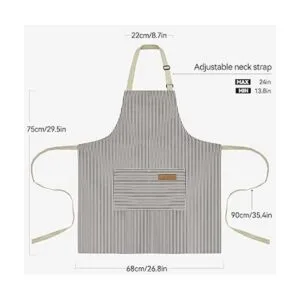 NLUS Paquete de 2 delantales de cocina ajustables con peto_2