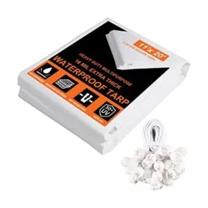 Thanaddo Lona resistente de 11 x 20 pies con 48 cuerdas