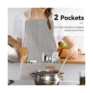 NLUS Paquete de 2 delantales de cocina ajustables con peto_4