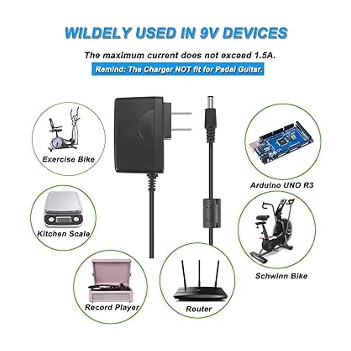 Cable de carga de fuente de alimentación de 9 V 1.5 A_2