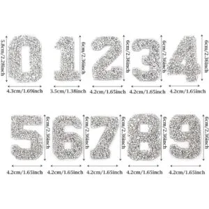 10 parches de diamantes de imitación número 0 9 de