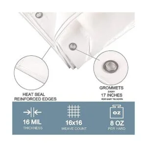 Thanaddo Lona resistente de 11 x 20 pies con 48 cuerdas