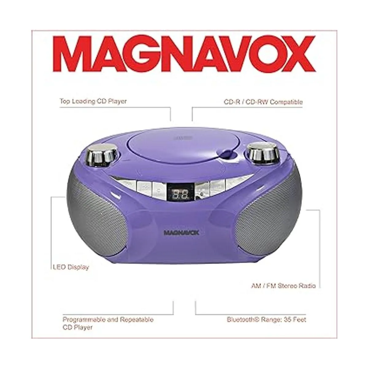 Magnavox MD6949PL Caja de CD portátil de carga superior_2