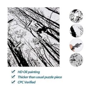 Bgraamiens Puzzle Bosque en blanco y negro 1000 piezas_4