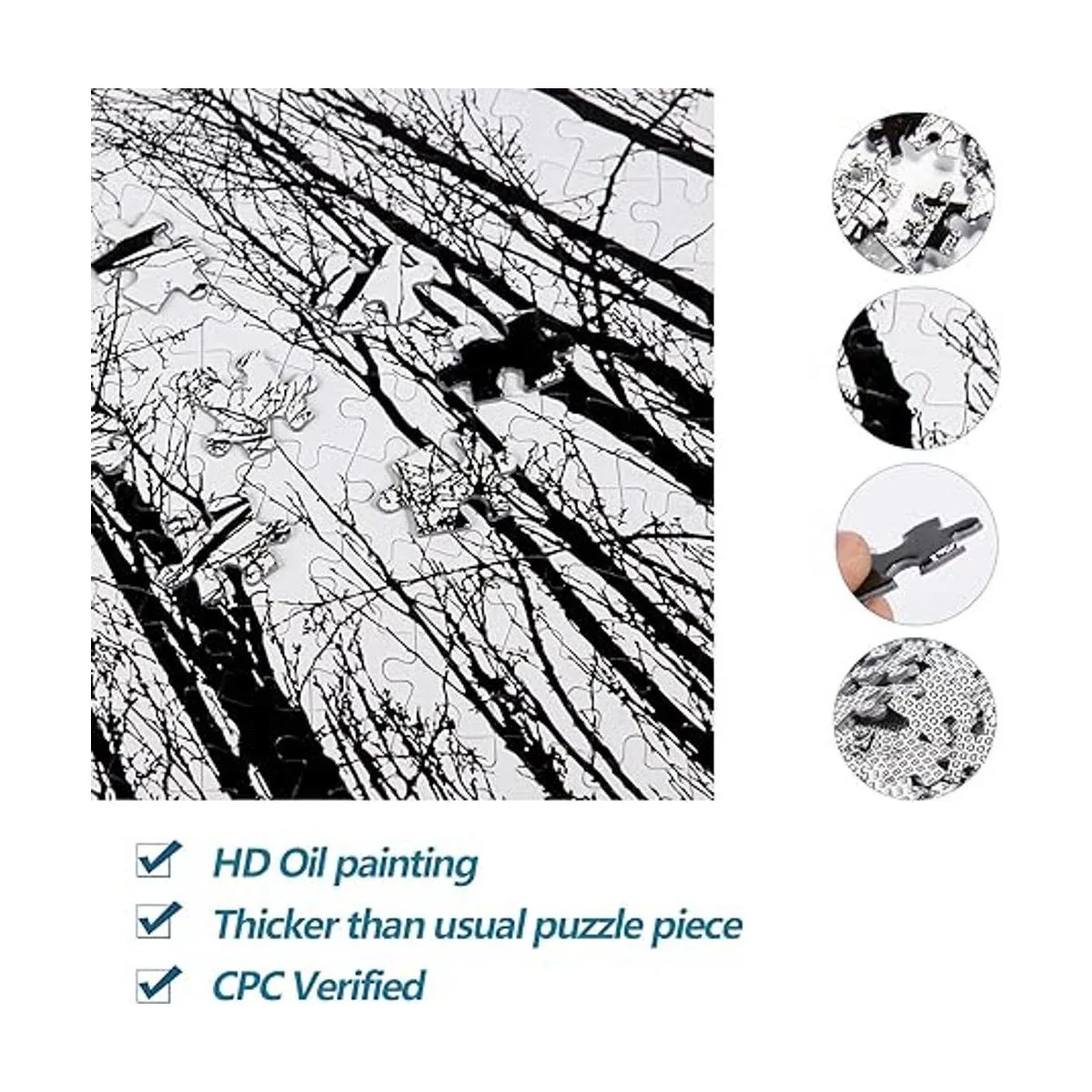 Bgraamiens Puzzle Bosque en blanco y negro 1000 piezas_4