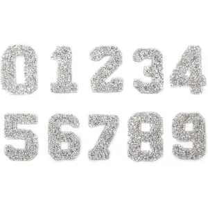 10 parches de diamantes de imitación número 0 9 de
