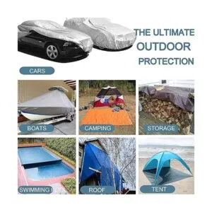 Thanaddo Lona resistente de 11 x 20 pies con 48 cuerdas