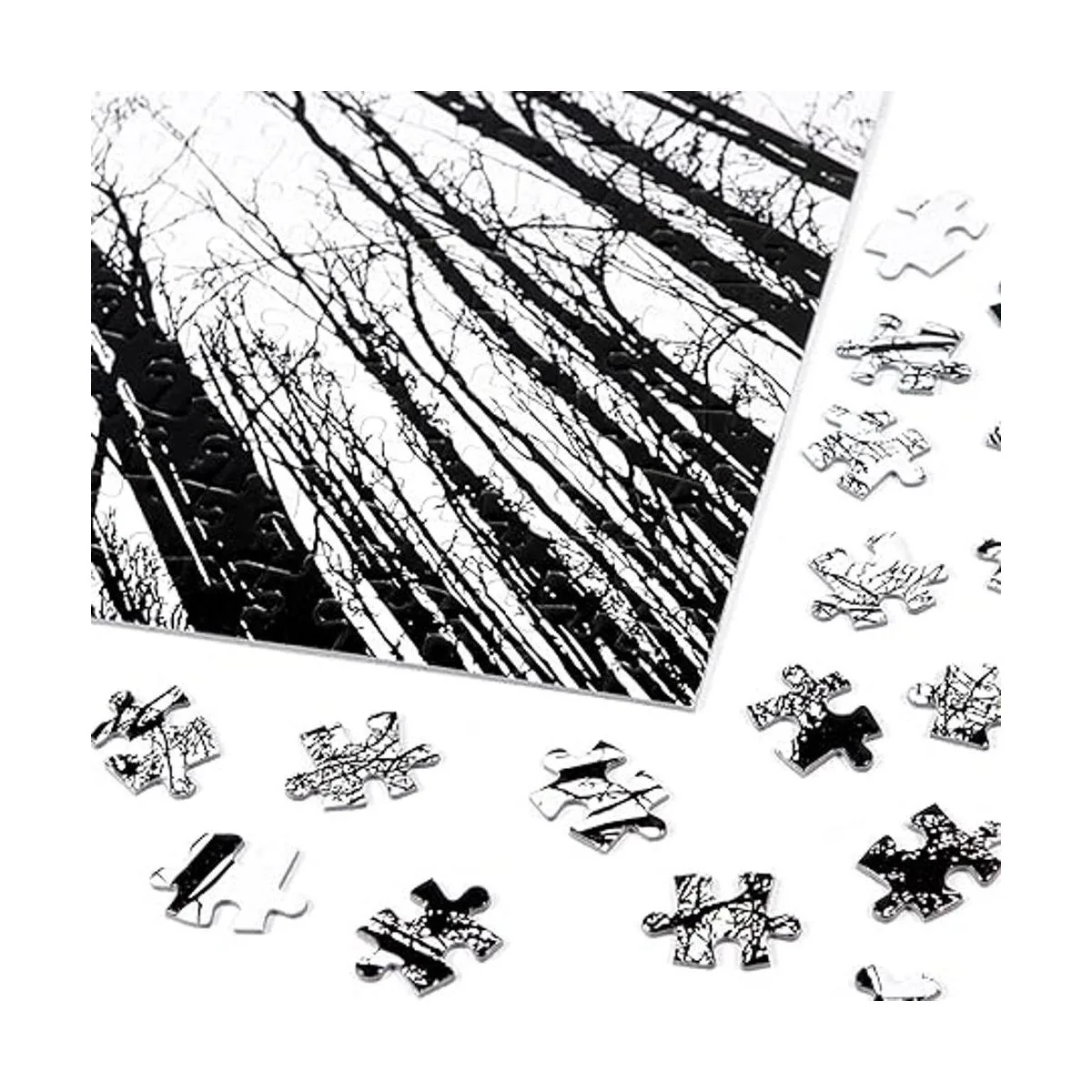 Bgraamiens Puzzle Bosque en blanco y negro 1000 piezas_5