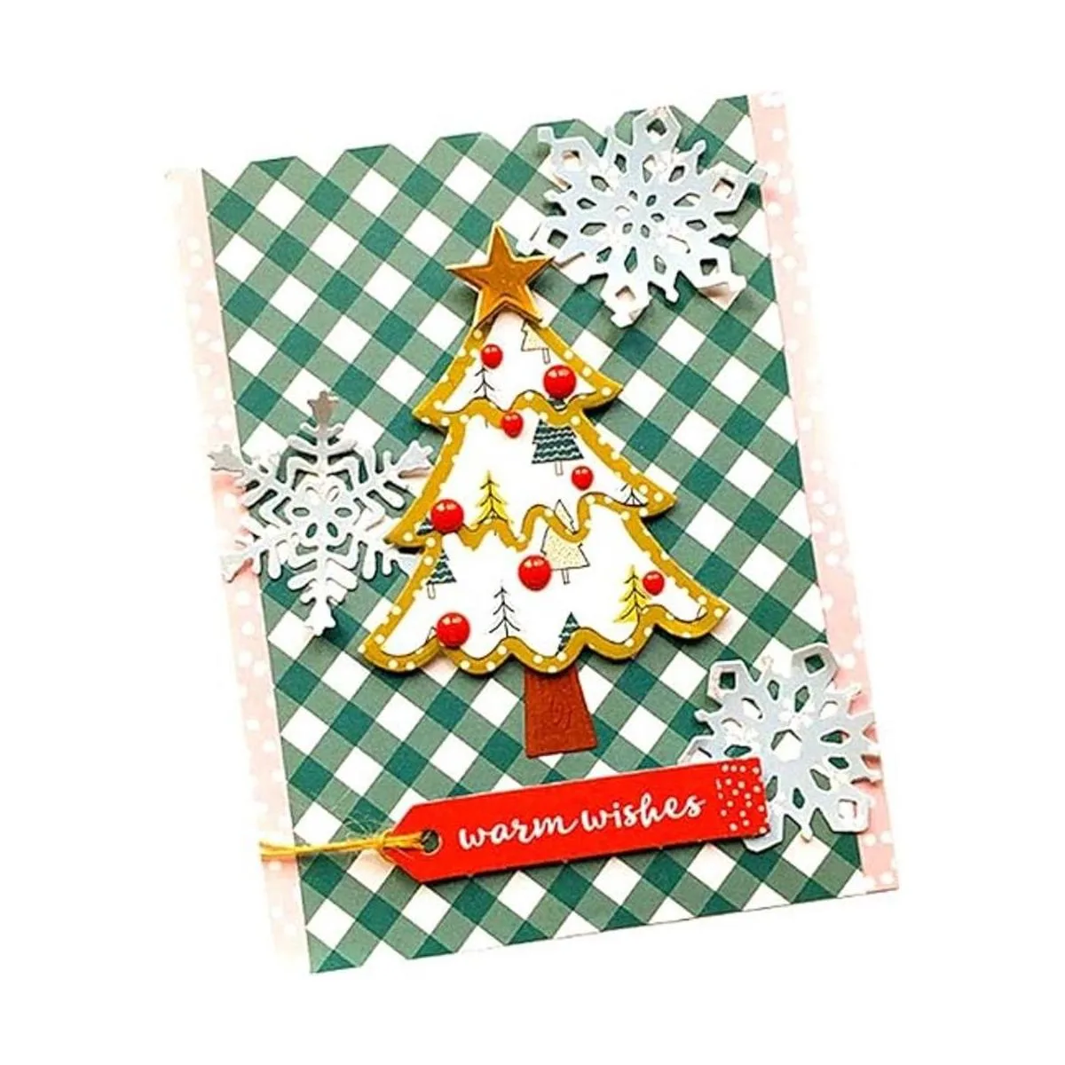 Plantilla de metal para manualidades con diseño de árbol