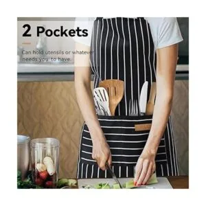 NLUS Paquete de 2 delantales de cocina ajustables con peto_6