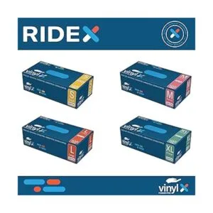 Ridex Medical Guantes desechables de vinilo transparente_2