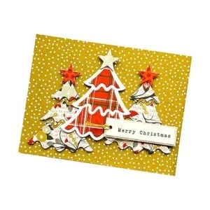 Plantilla de metal para manualidades con diseño de árbol