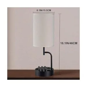 Dreamholder Lámpara de mesa con 3 puertos de carga USB_4