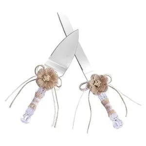 TANG SONG Juego de 2 cuchillos rústicos para pastel de_1