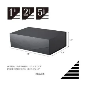 BLK WH Cajas de regalo de 14 x 9.5 x 4.5 in cajas de_6
