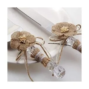 TANG SONG Juego de 2 cuchillos rústicos para pastel de_2