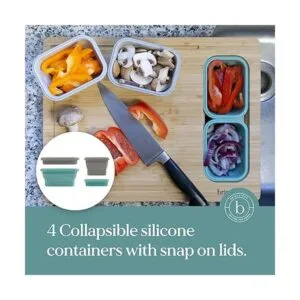 Brimley Tabla de cortar de bambú con 4 recipientes_3