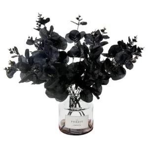 Tinsow 5 tallos de eucalipto artificiales negros ramas de