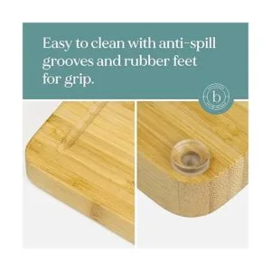 Brimley Tabla de cortar de bambú con 4 recipientes_5